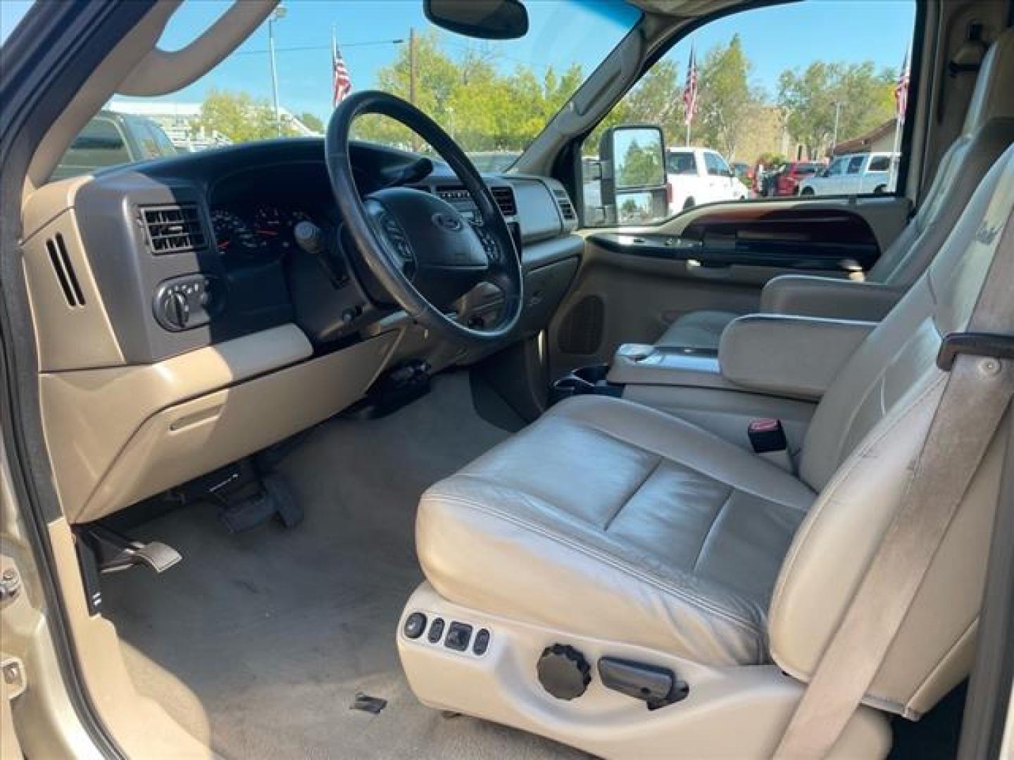 2005 Pueblo Gold Clearcoat Metallic Ford Excursion Limited (1FMSU43P35E) with an 6.0L Power Stroke 6.0L Diesel Turbo V8 325hp 560ft. lbs. Common Rail Direct Injection engine, 5-Speed Automatic transmission, located at 800 Riverside Ave, Roseville, CA, 95678, 916-773-4549 & Toll Free: 866-719-4393, 38.732265, -121.291039 - DIESEL 4X4 LIMITED DVD CLEAN CARFAX - Photo#8