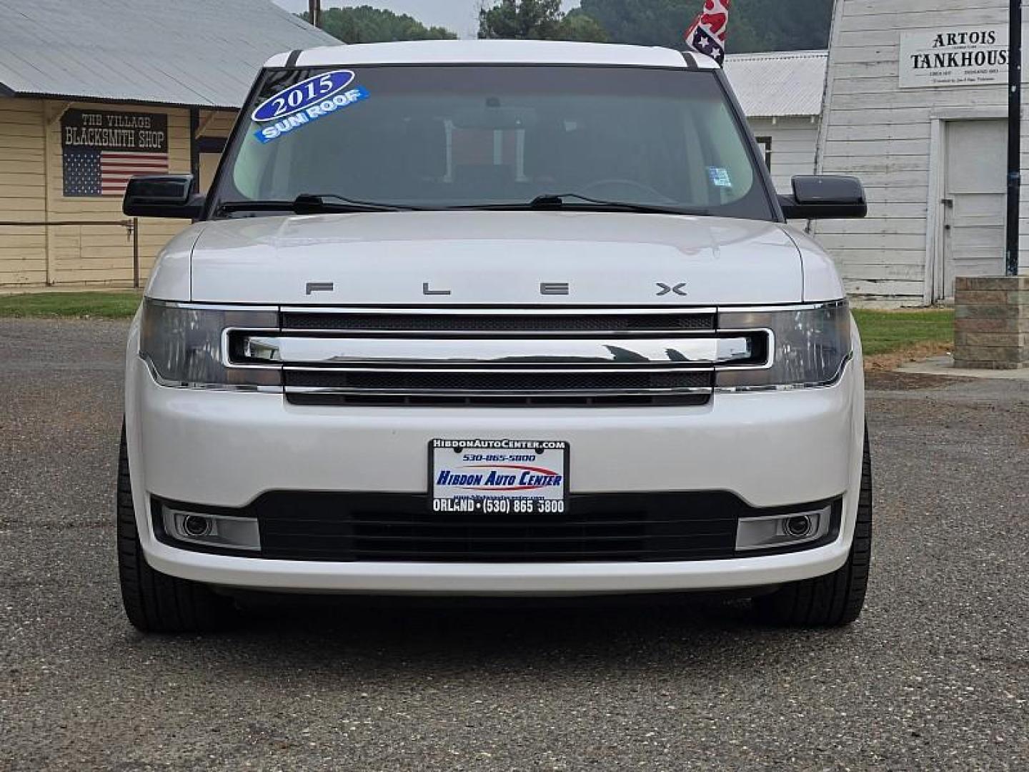 2015 WHITE Ford Flex (2FMGK5C83FB) with an V6 3.5 Liter engine, Automatic 6-Spd w/SelectShift transmission, located at 246 E Walker St., Orland, 95963, (530) 865-5800, 39.747589, -122.178398 - Photo#1