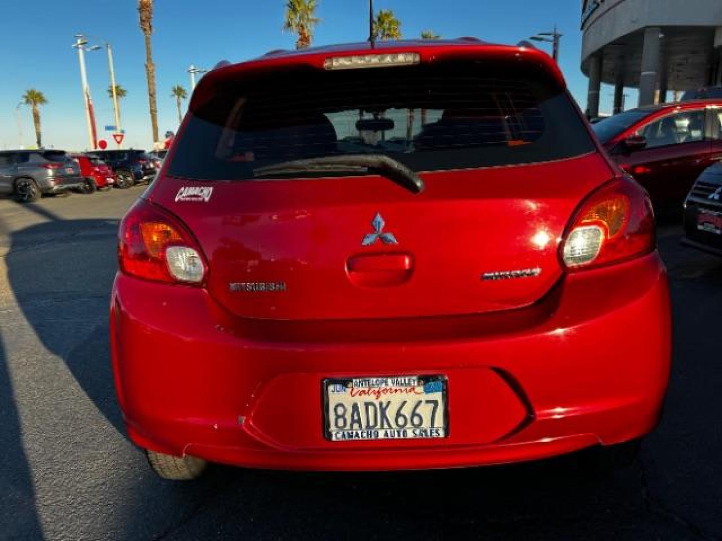 2015 RED Mitsubishi Mirage (ML32A3HJ9FH) with an 3-Cyl 1.2 Liter engine, Automatic CVT transmission, located at 412 Auto Vista Drive, Palmdale, 93551, (661) 945-0620, 34.592636, -118.136681 - Photo#5