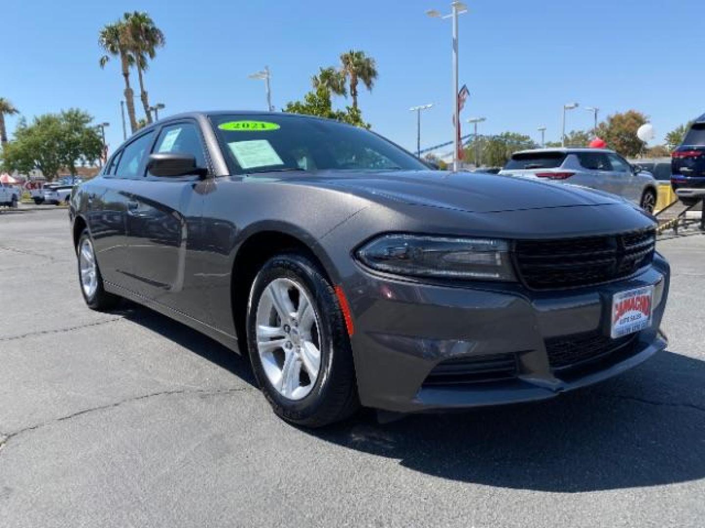 2021 GRAY Dodge Charger (2C3CDXBG4MH) with an V6 3.6 Liter engine, Automatic 8-Spd w/AutoStick transmission, located at 412 Auto Vista Drive, Palmdale, 93551, (661) 945-0620, 34.592636, -118.136681 - Photo#1