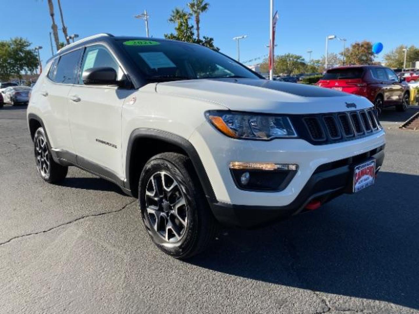 2021 WHITE Jeep Compass (3C4NJDDBXMT) with an 4-Cyl MultiAir PZEV 2.4 Liter engine, Automatic 9-Spd transmission, located at 412 Auto Vista Drive, Palmdale, 93551, (661) 945-0620, 34.592636, -118.136681 - Photo#0