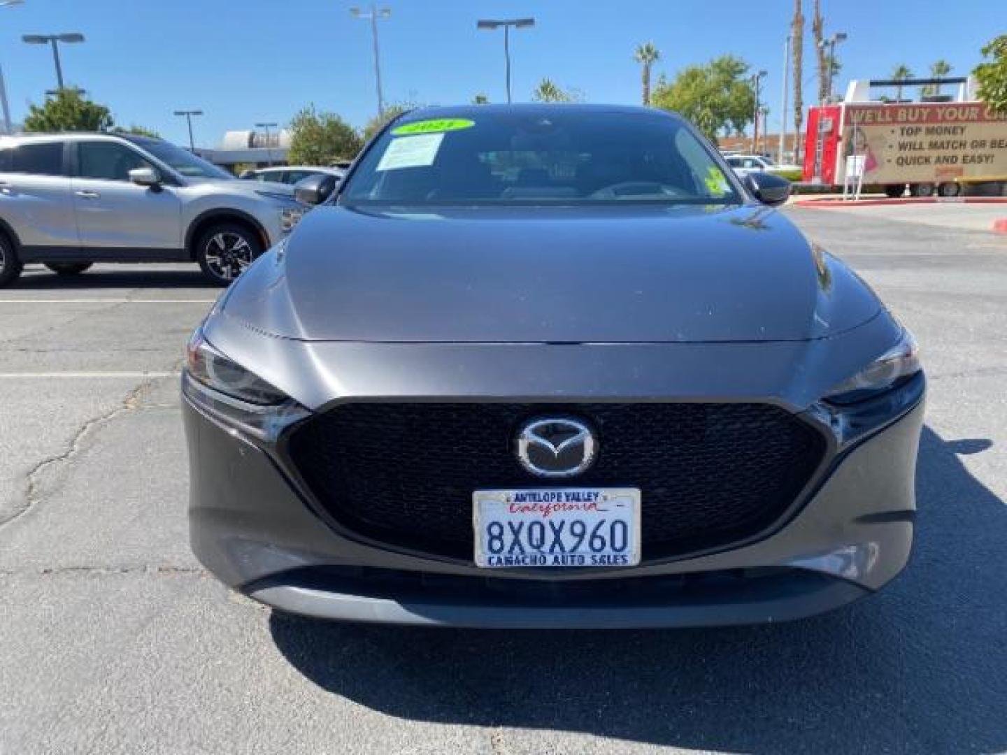 2021 GRAY Mazda Mazda3 Hatchback (JM1BPBML2M1) with an 4-Cyl SKYACTIV-G 2.5 Liter engine, Automatic 6-Spd SKYACTIV-Drive w/Manual transmission, located at 412 Auto Vista Drive, Palmdale, 93551, (661) 945-0620, 34.592636, -118.136681 - Photo#1