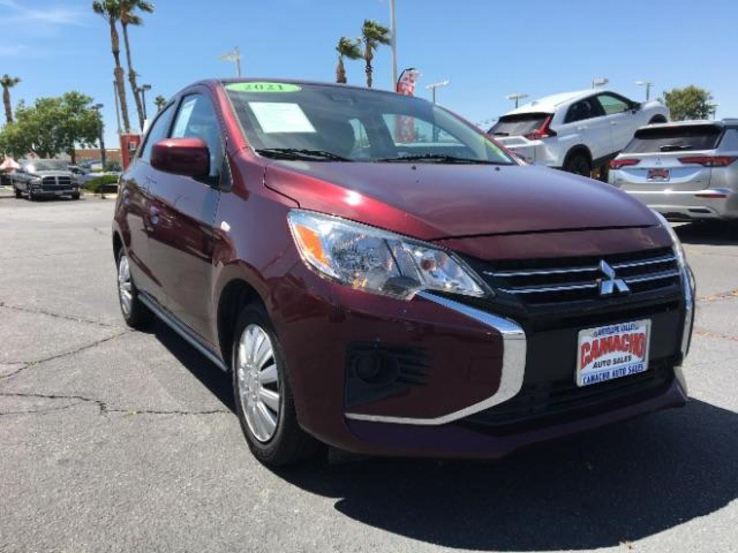 2021 BLACK Mitsubishi Mirage (ML32AUHJ2MH) with an 3-Cyl 1.2 Liter engine, Automatic CVT transmission, located at 412 Auto Vista Drive, Palmdale, 93551, (661) 945-0620, 34.592636, -118.136681 - Photo#0