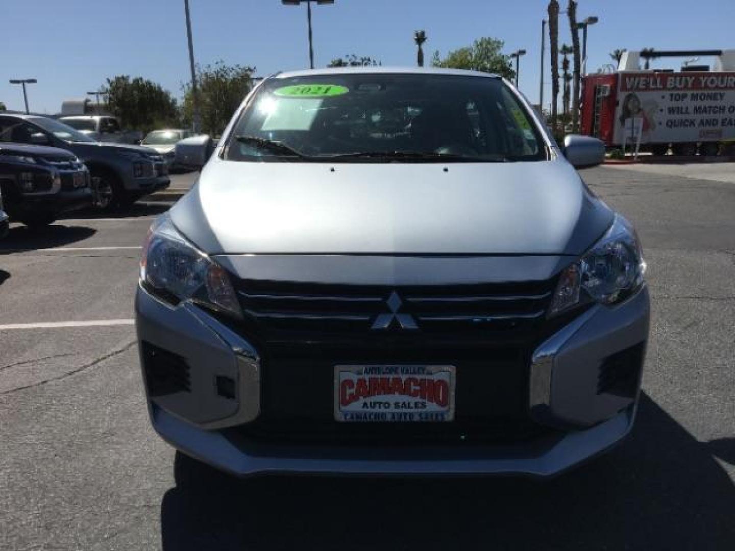 2021 SILVER Mitsubishi Mirage (ML32AUHJ9MH) with an 3-Cyl 1.2 Liter engine, Automatic CVT transmission, located at 412 Auto Vista Drive, Palmdale, 93551, (661) 945-0620, 34.592636, -118.136681 - Photo#0