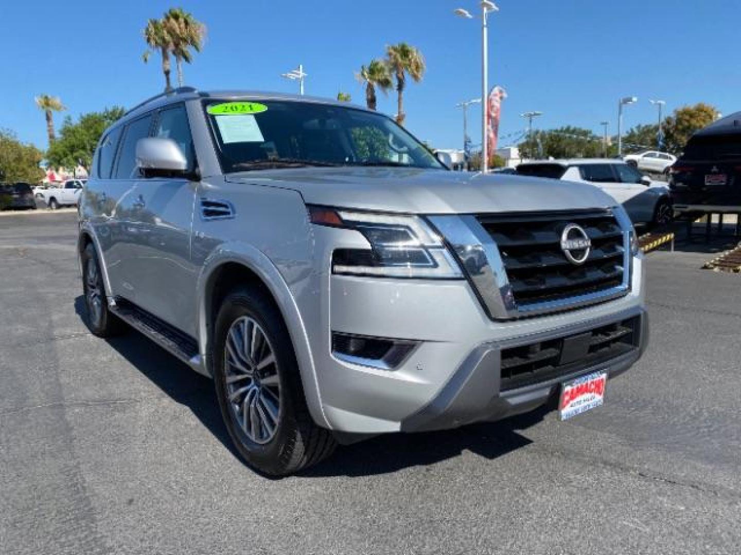 2021 SILVER Nissan Armada (JN8AY2BA3M9) with an V8 5.6 Liter engine, Automatic 7-Spd w/Overdrive Manual Mode transmission, located at 412 Auto Vista Drive, Palmdale, 93551, (661) 945-0620, 34.592636, -118.136681 - Photo#0