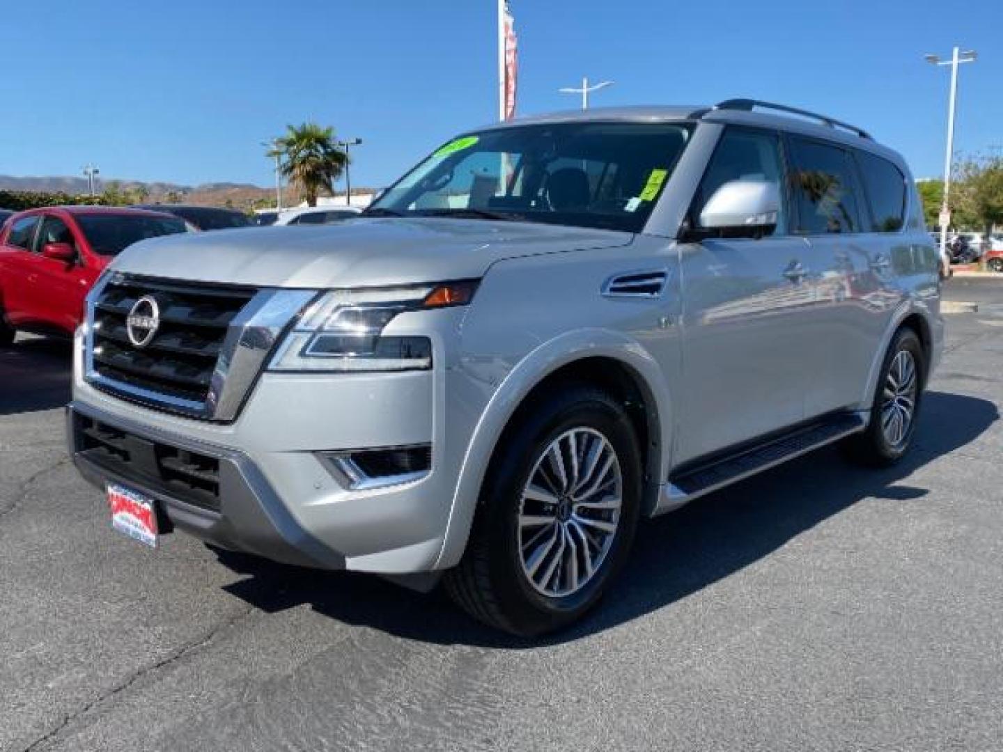 2021 SILVER Nissan Armada (JN8AY2BA3M9) with an V8 5.6 Liter engine, Automatic 7-Spd w/Overdrive Manual Mode transmission, located at 412 Auto Vista Drive, Palmdale, 93551, (661) 945-0620, 34.592636, -118.136681 - Photo#1