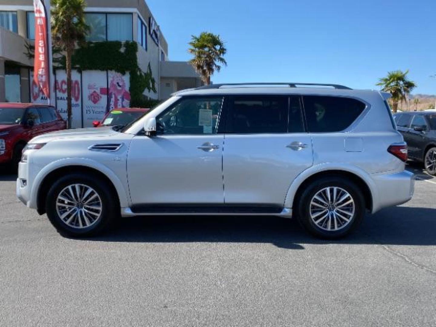 2021 SILVER Nissan Armada (JN8AY2BA3M9) with an V8 5.6 Liter engine, Automatic 7-Spd w/Overdrive Manual Mode transmission, located at 412 Auto Vista Drive, Palmdale, 93551, (661) 945-0620, 34.592636, -118.136681 - Photo#3