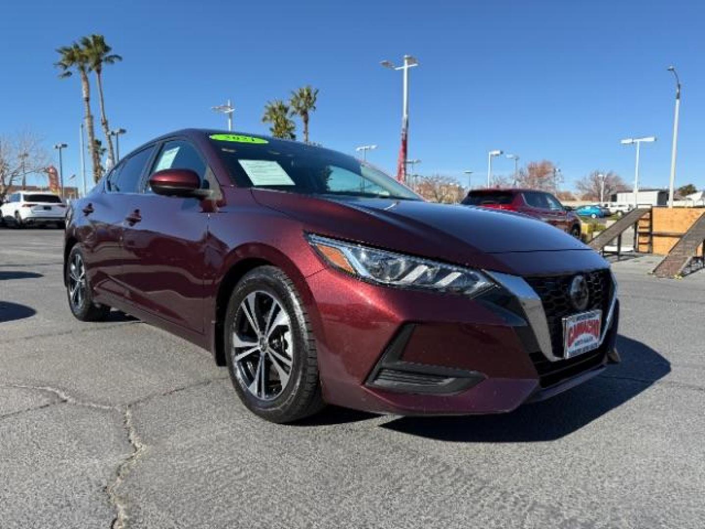 2021 BURGUNDY Nissan Sentra (3N1AB8CV2MY) with an 4-Cyl 2.0 Liter engine, Automatic CVT w/Xtronic transmission, located at 412 Auto Vista Drive, Palmdale, 93551, (661) 945-0620, 34.592636, -118.136681 - Photo#1