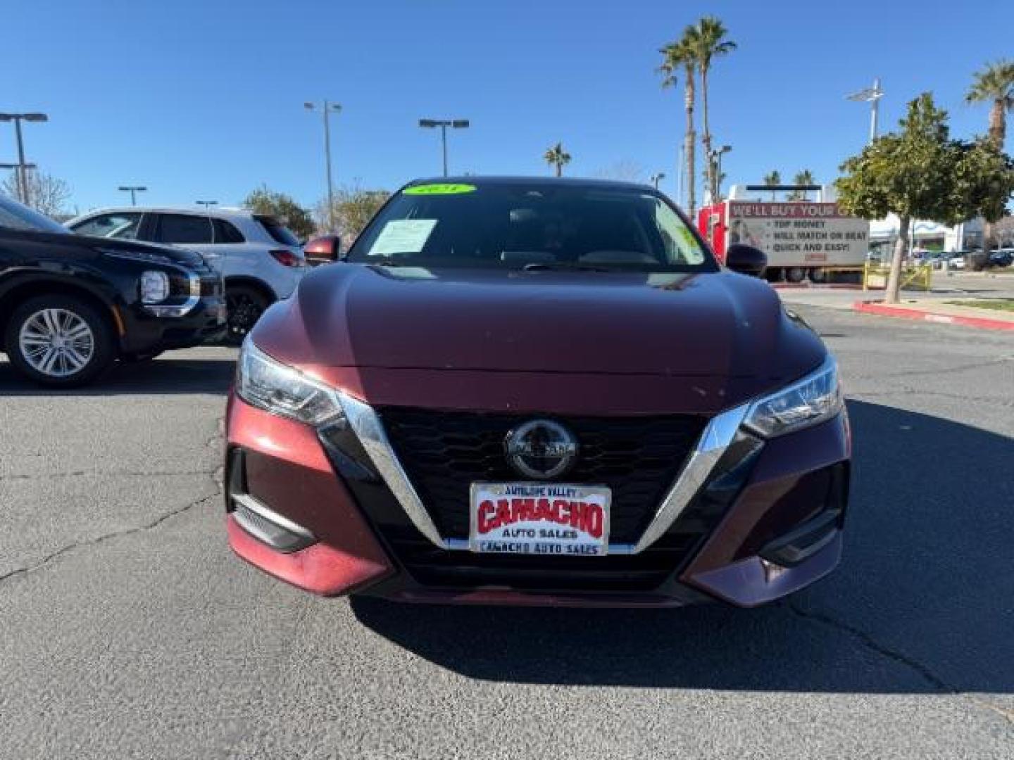 2021 BURGUNDY Nissan Sentra (3N1AB8CV2MY) with an 4-Cyl 2.0 Liter engine, Automatic CVT w/Xtronic transmission, located at 412 Auto Vista Drive, Palmdale, 93551, (661) 945-0620, 34.592636, -118.136681 - Photo#2