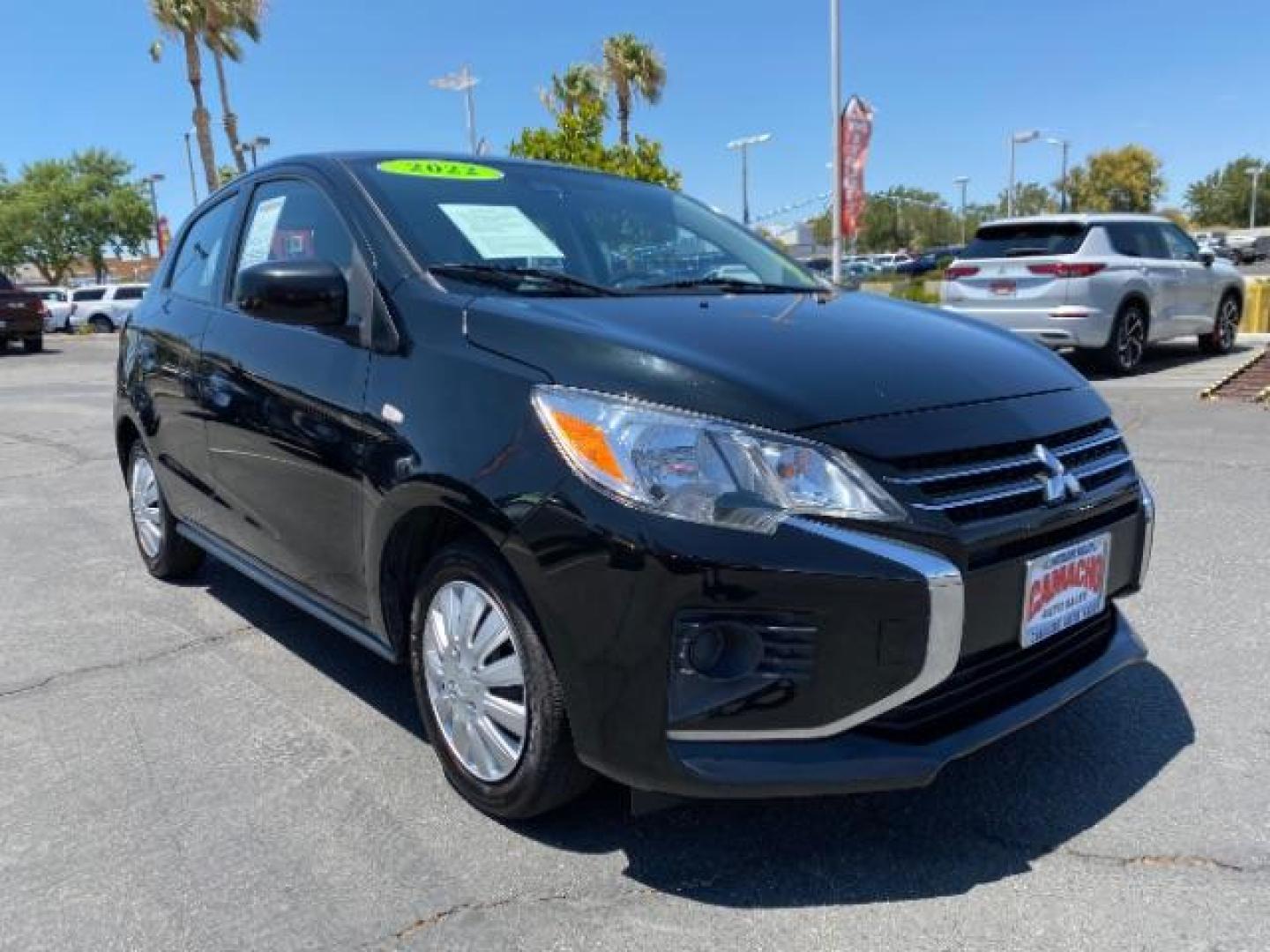 2022 BLACK Mitsubishi Mirage (ML32AUHJ0NH) with an 3-Cyl 1.2 Liter engine, Automatic CVT transmission, located at 412 Auto Vista Drive, Palmdale, 93551, (661) 945-0620, 34.592636, -118.136681 - Photo#1