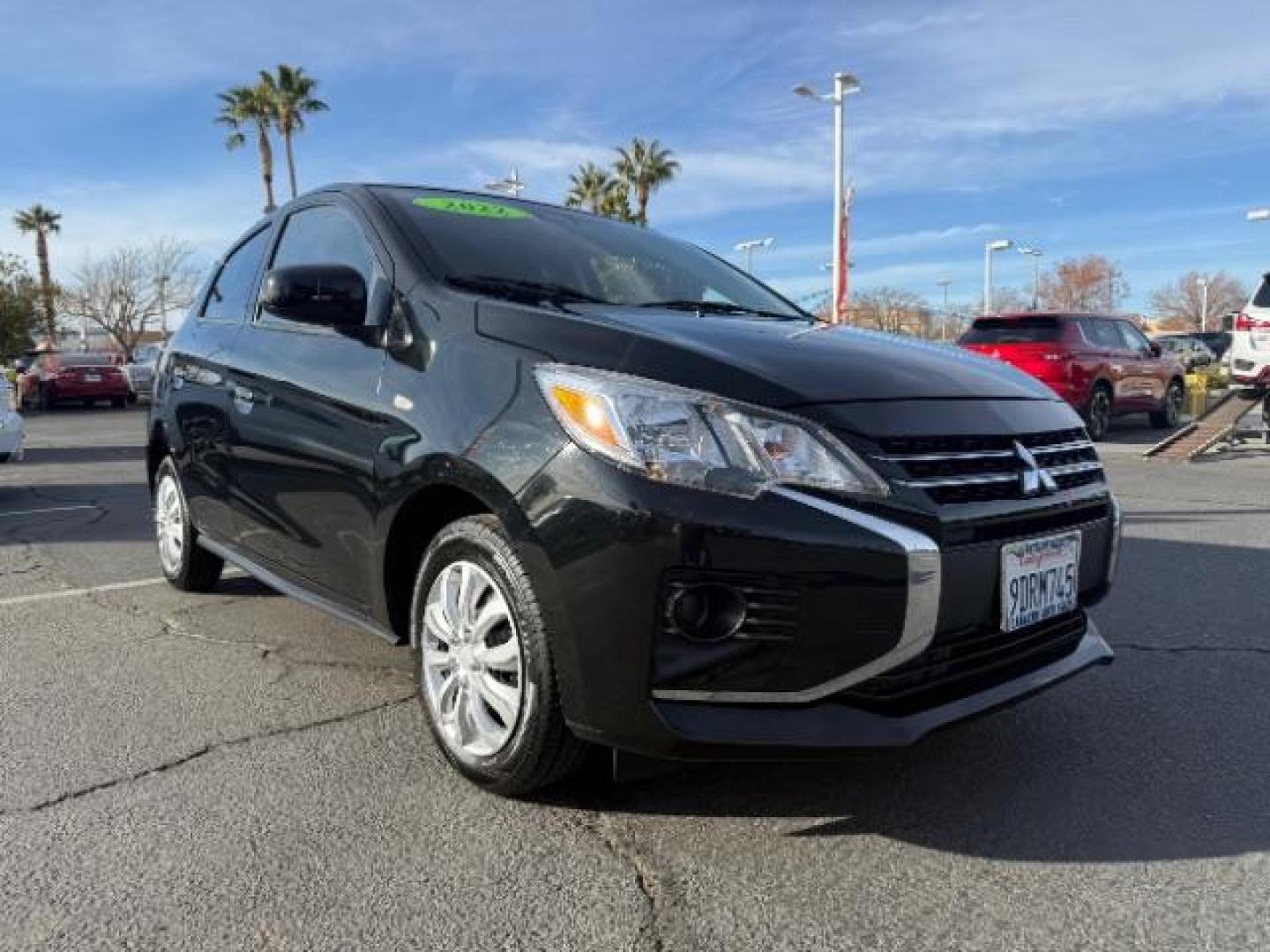 2022 BLACK Mitsubishi Mirage (ML32AUHJ9NH) with an 3-Cyl 1.2 Liter engine, Automatic CVT transmission, located at 412 Auto Vista Drive, Palmdale, 93551, (661) 945-0620, 34.592636, -118.136681 - Photo#0