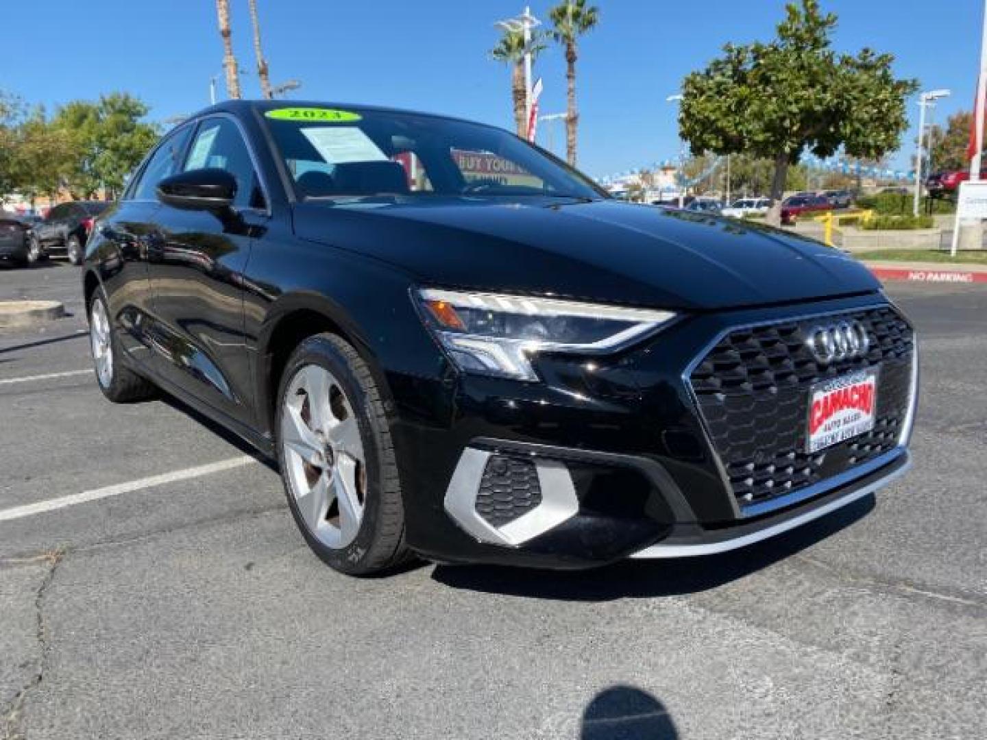 2023 black Audi A3 (WAUAUDGY1PA) with an 4-Cyl Turbo 2.0 Liter engine, Automatic 7-Spd transmission, located at 412 Auto Vista Drive, Palmdale, 93551, (661) 945-0620, 34.592636, -118.136681 - Photo#0