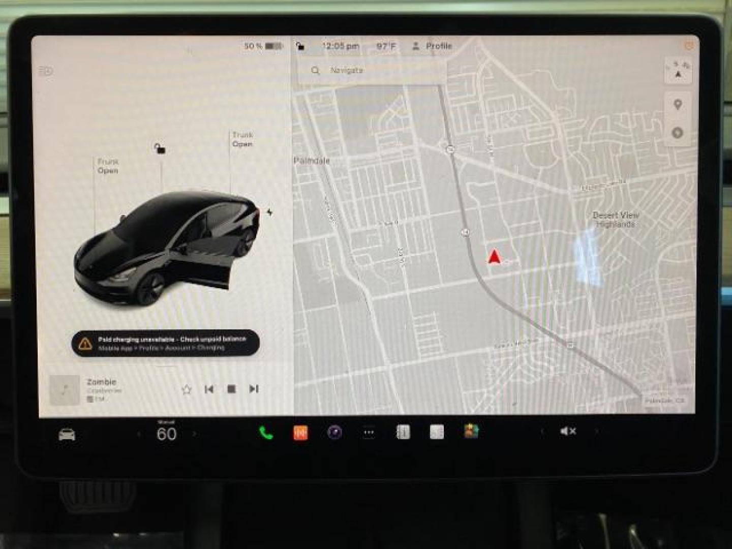 2023 BLACK Tesla Model 3 (5YJ3E1EA8PF) with an AC Electric Motor engine, Single-Speed Fixed Gear transmission, located at 412 Auto Vista Drive, Palmdale, 93551, (661) 945-0620, 34.592636, -118.136681 - Photo#15